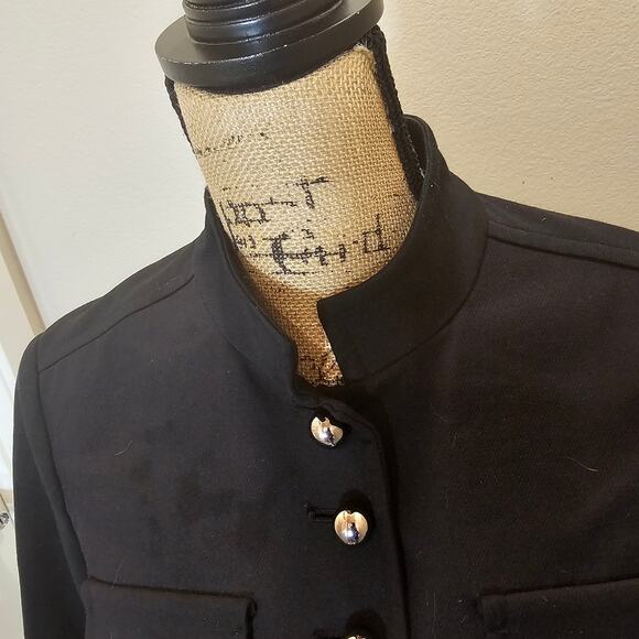 Per Se by Carlisle Black Cropped Blazer with Mandarin Collar Size 6 - Picture 3 of 8